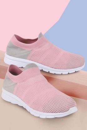 pu slip-on women's sports shoes - pink
