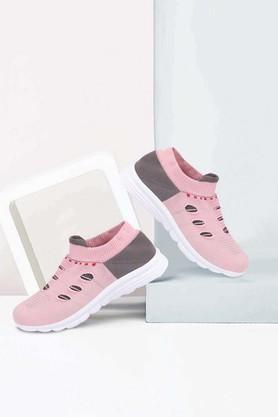 pu slip-on women's sports shoes - pink
