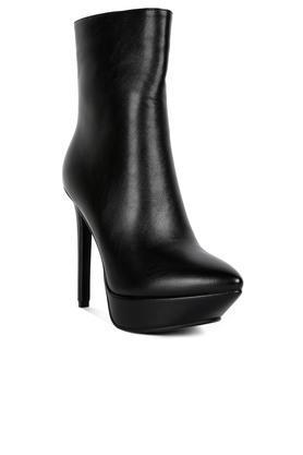 pu zipper women's boots - black