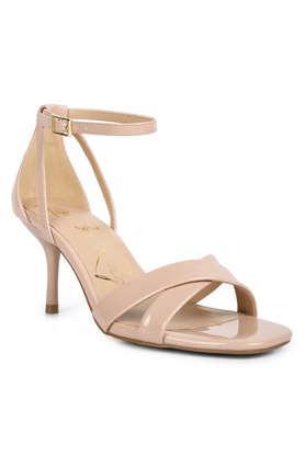 pu buckle women's party wear sandals - nude