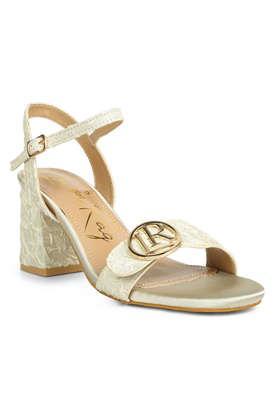 pu buckle women's party wear sandals - off white