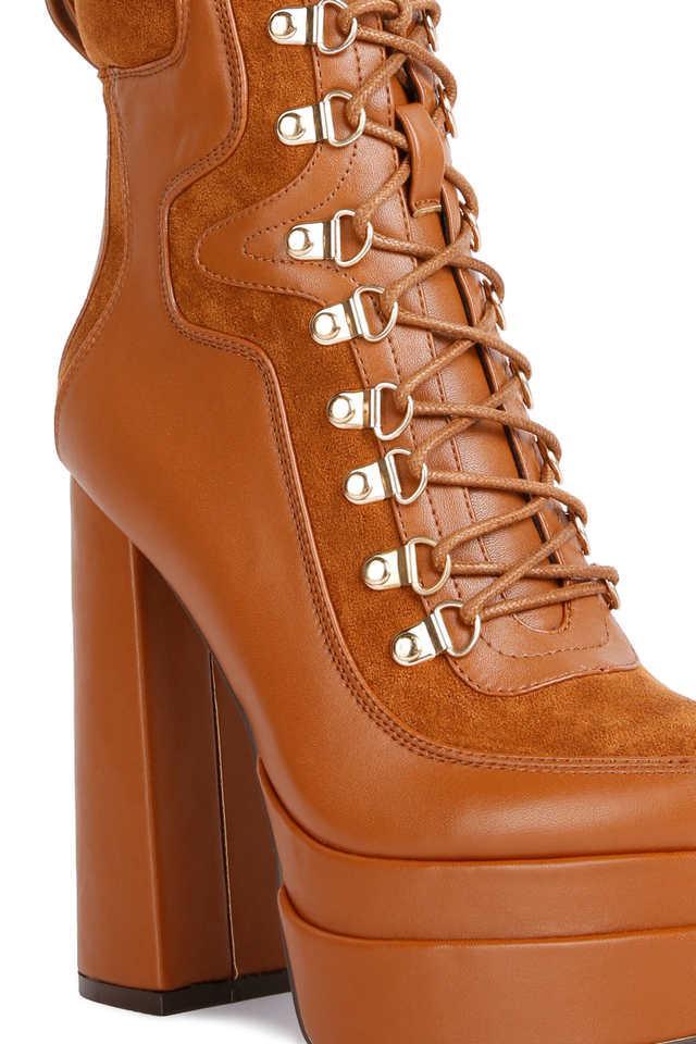 pu lace up womens boots