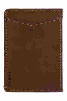pu mens card holder - brown