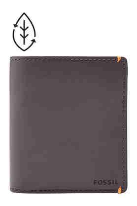 pu mens two fold wallet - grey