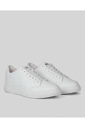 pu regular lace up men's casual shoes - white