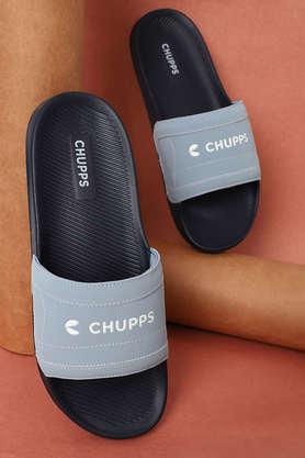 pu slip-on men's casual wear slides - multi