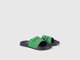 pu slip-on men's slides - navy