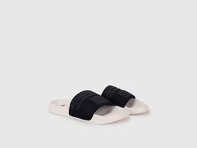 pu slip-on men's slides - navy