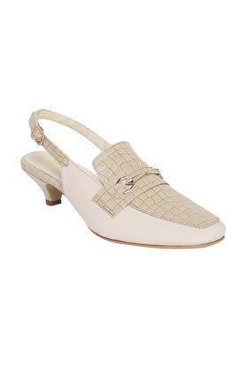 pu slip-on women's casual wear mules - natural