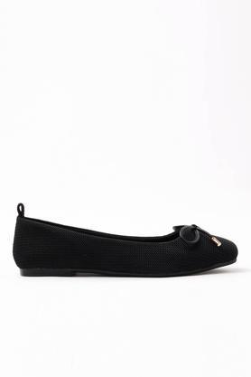 pu slipon women's casual ballerinas - black