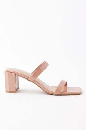 pu slipon women's casual block heels - pink