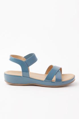 pu slipon women's casual sandals - blue