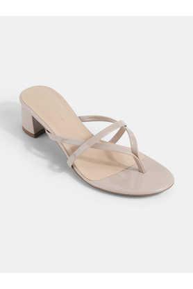 pu slipon women's casual sandals - natural