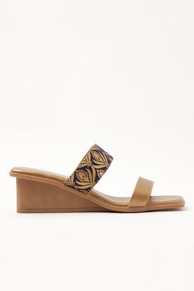 pu slipon women's casual wedges heels - gold