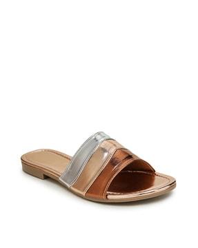 pu upper slip-on flat sandal