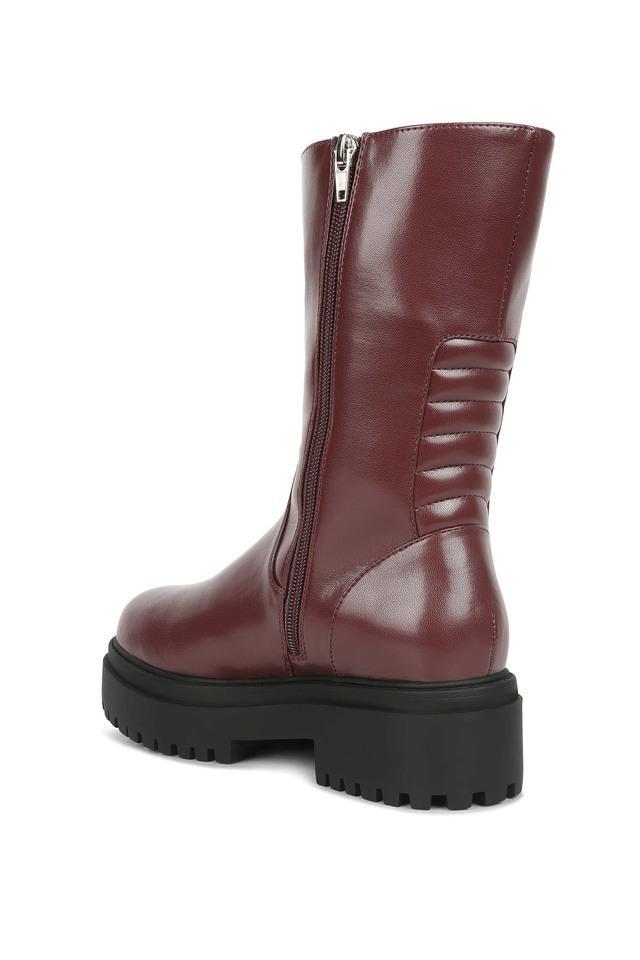 pu zipper womens boots