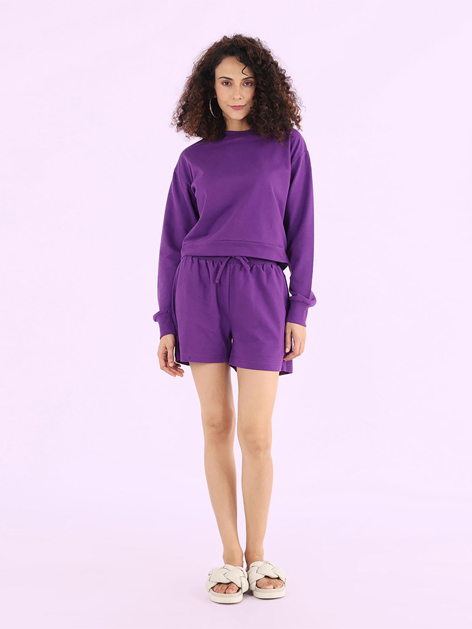 puducherry purple co-ord shorts set