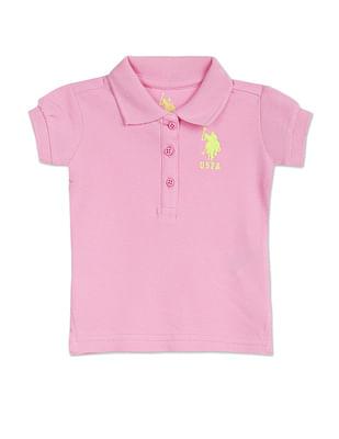 puff sleeve cotton polo shirt