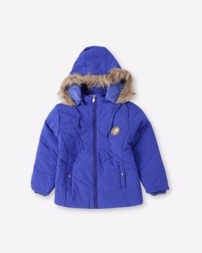 puffer jacket with detachable hood