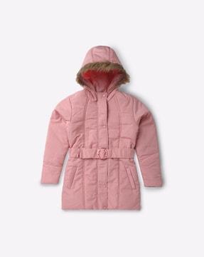 puffer parka jacket with fur lined hood