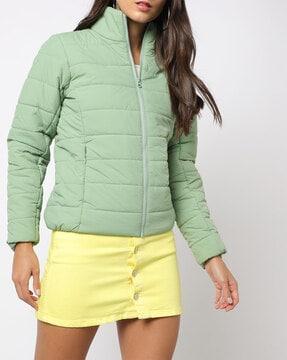 puffer bomber jacket with insert pockets