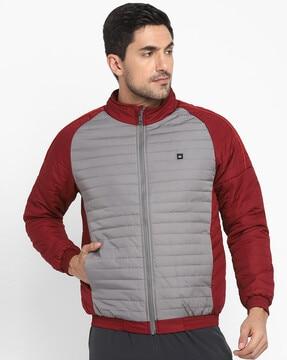 puffer jacket with ribbed hem