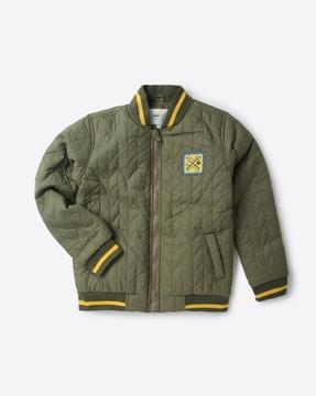 puffer zip-front bomber jacket