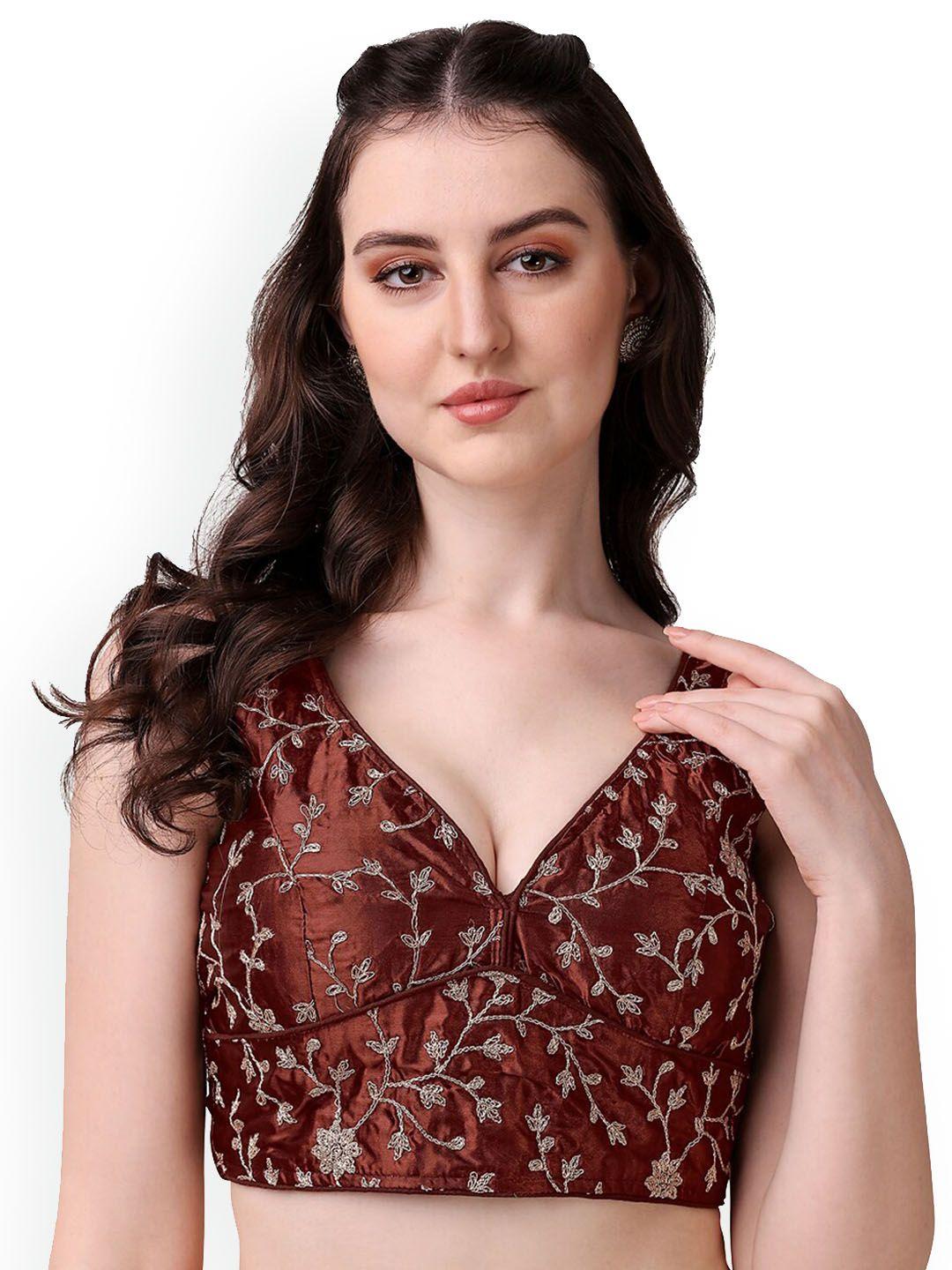 pujia mills embroidered saree blouse