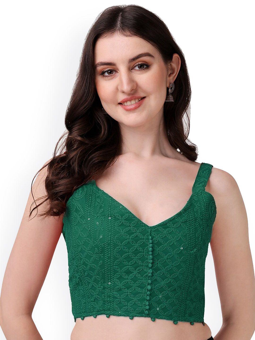 pujia mills embroidered saree blouse