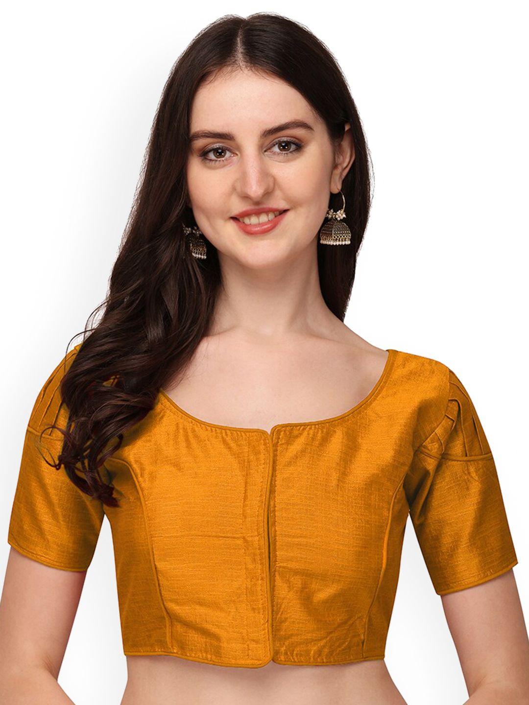 pujia mills women yellow saree blouse