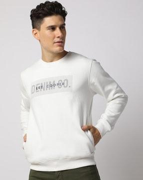 pullover sweatshirt with placement logo print