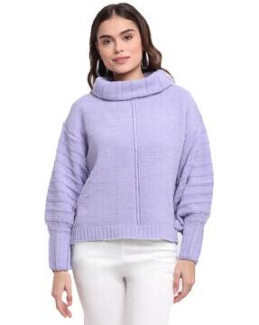 pullover with drop-shoulder sleeves