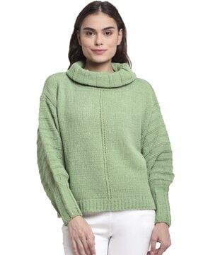 pullover with drop-shoulder sleeves