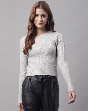 pullover with ribbed hems