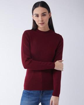 pullover with ribbed hems