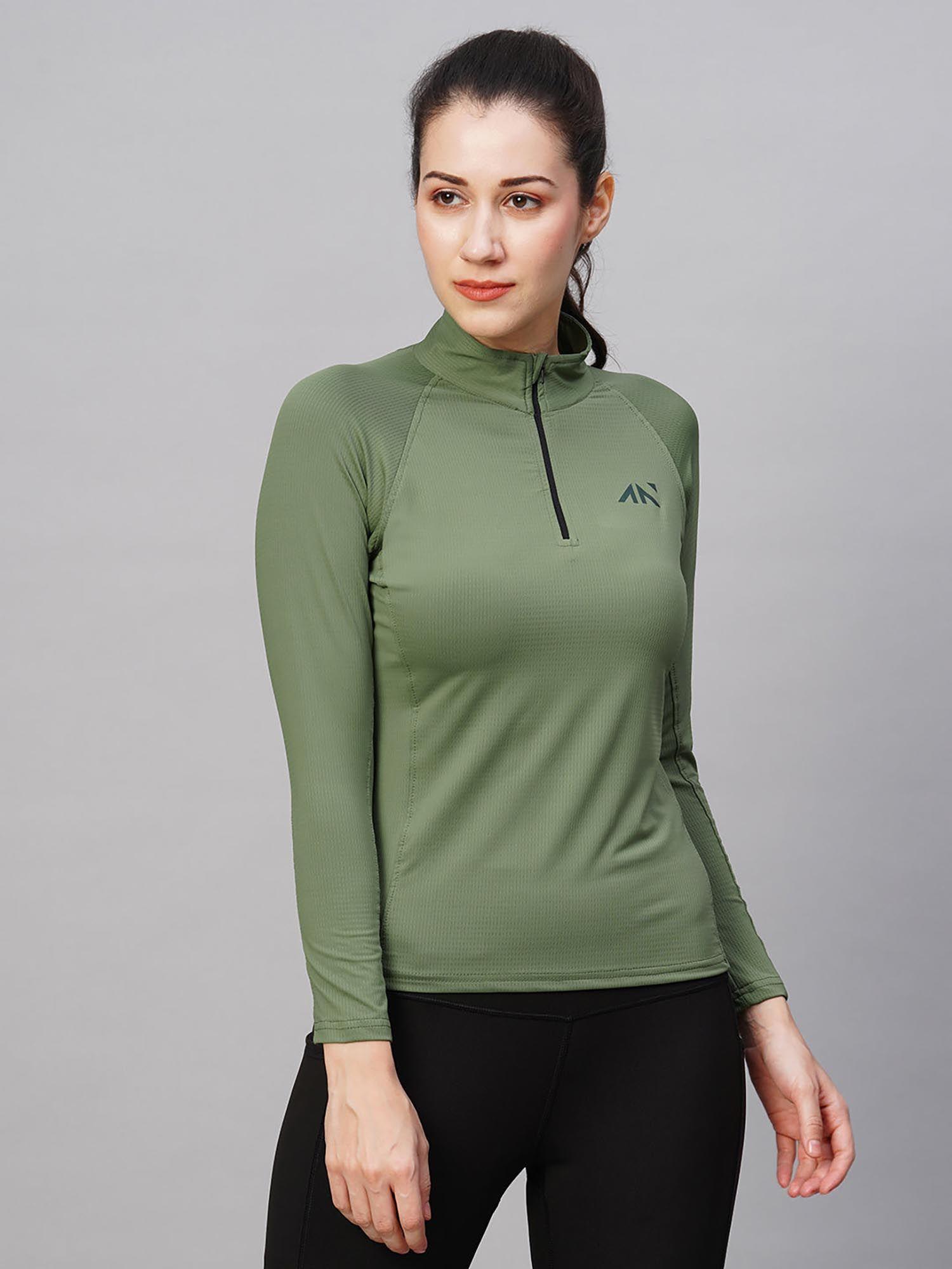 pulse zipup t-shirt olive