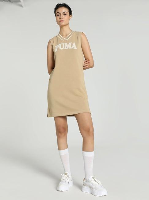 puma beige printed shift dress