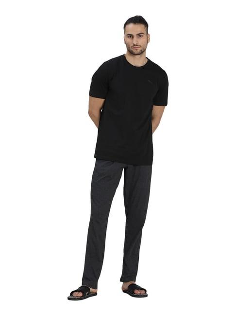 puma black regular fit t-shirt with trackpants