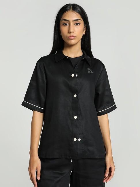 puma black textured pattern shirt