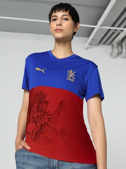 puma blue & red printed sports t-shirt