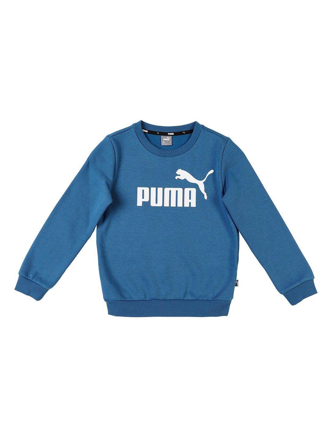 puma boys essential big logo printed cotton sweatshirt