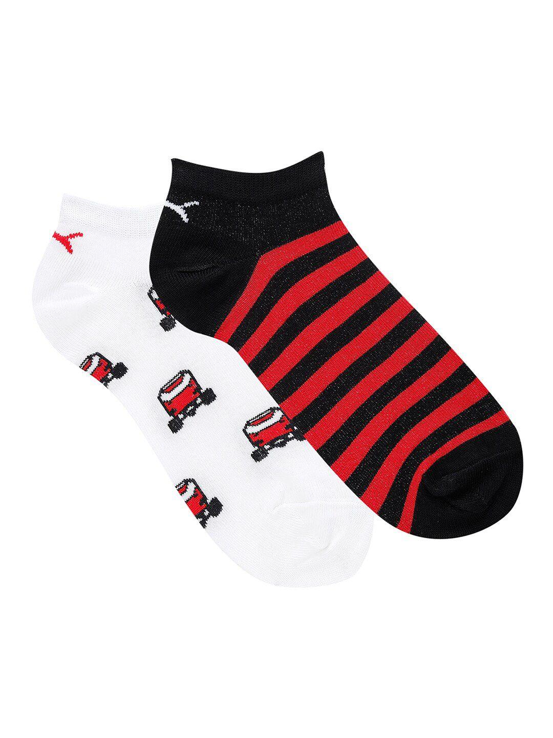 puma boys pack of 2 graphic sneaker ankle-length socks