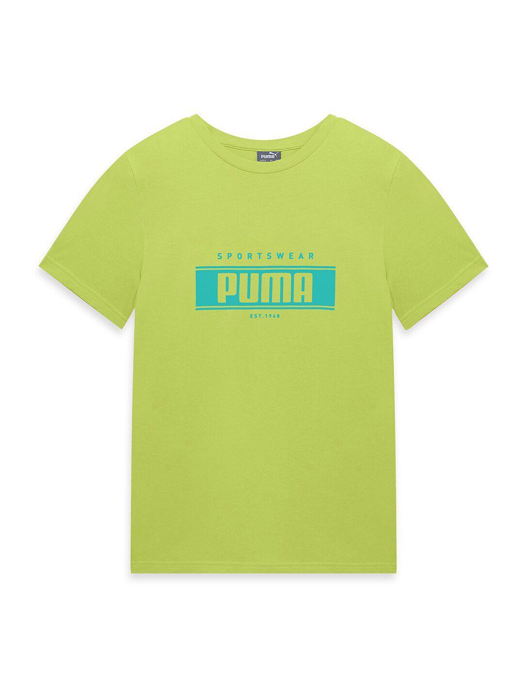 puma boys printed crew neck cotton t-shirt