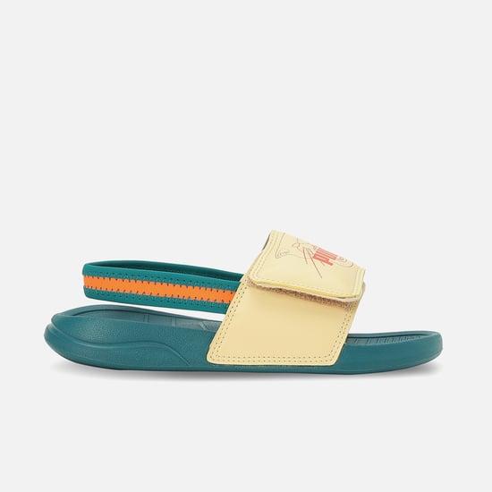 puma boys printed slide sandals with slingback strap