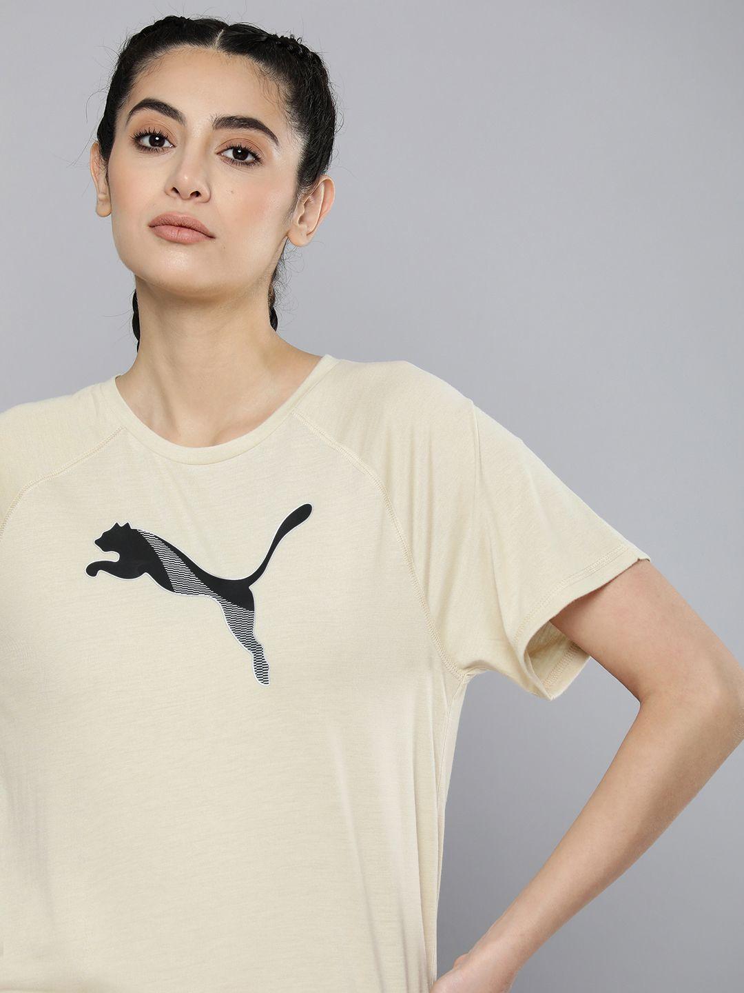 puma brand logo printed relaxed fit drycell raglan sleeves evostripe t-shirt