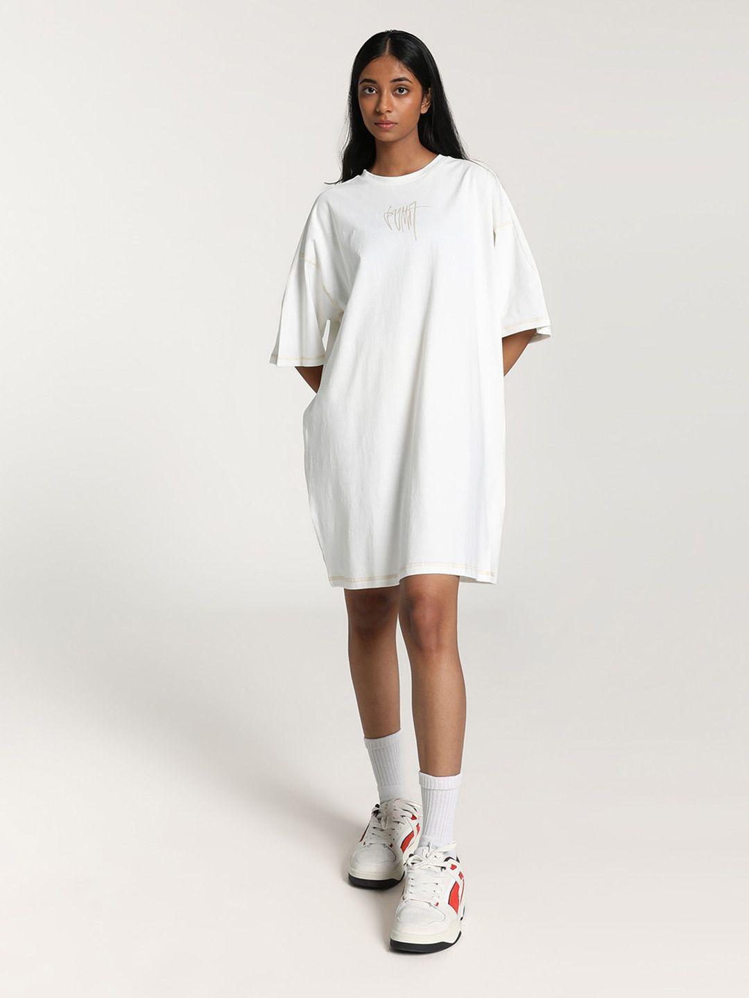 puma classics relaxed-fit pure cotton t-shirt dresses