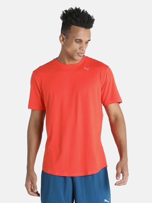 puma cloudspun red round neck t-shirt