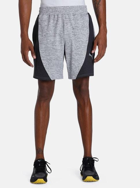 puma grey regular fit texture sports shorts