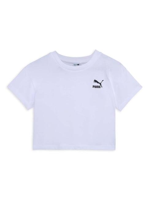 puma kids better classics white cotton logo t-shirt