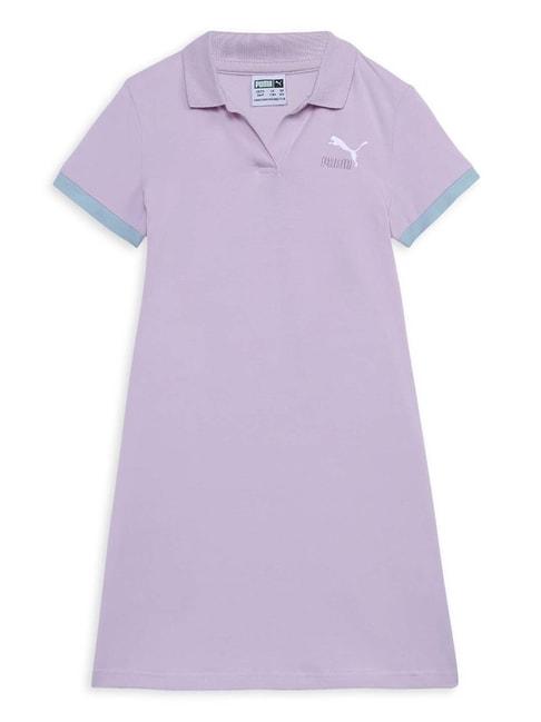 puma kids classics match point purple cotton logo dress